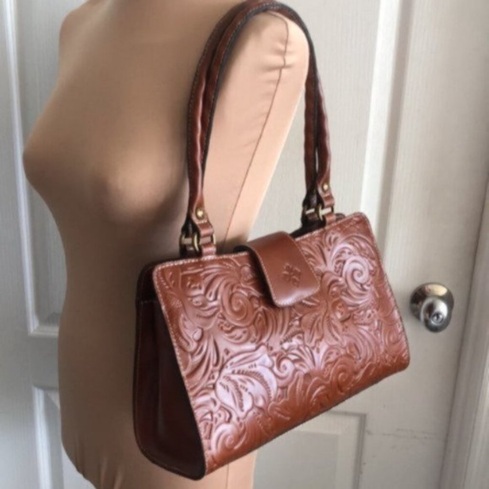Patricia Nash Burnish Tooled Leather Rienzo Shoulder Handbag Florence - Picture 4 of 14